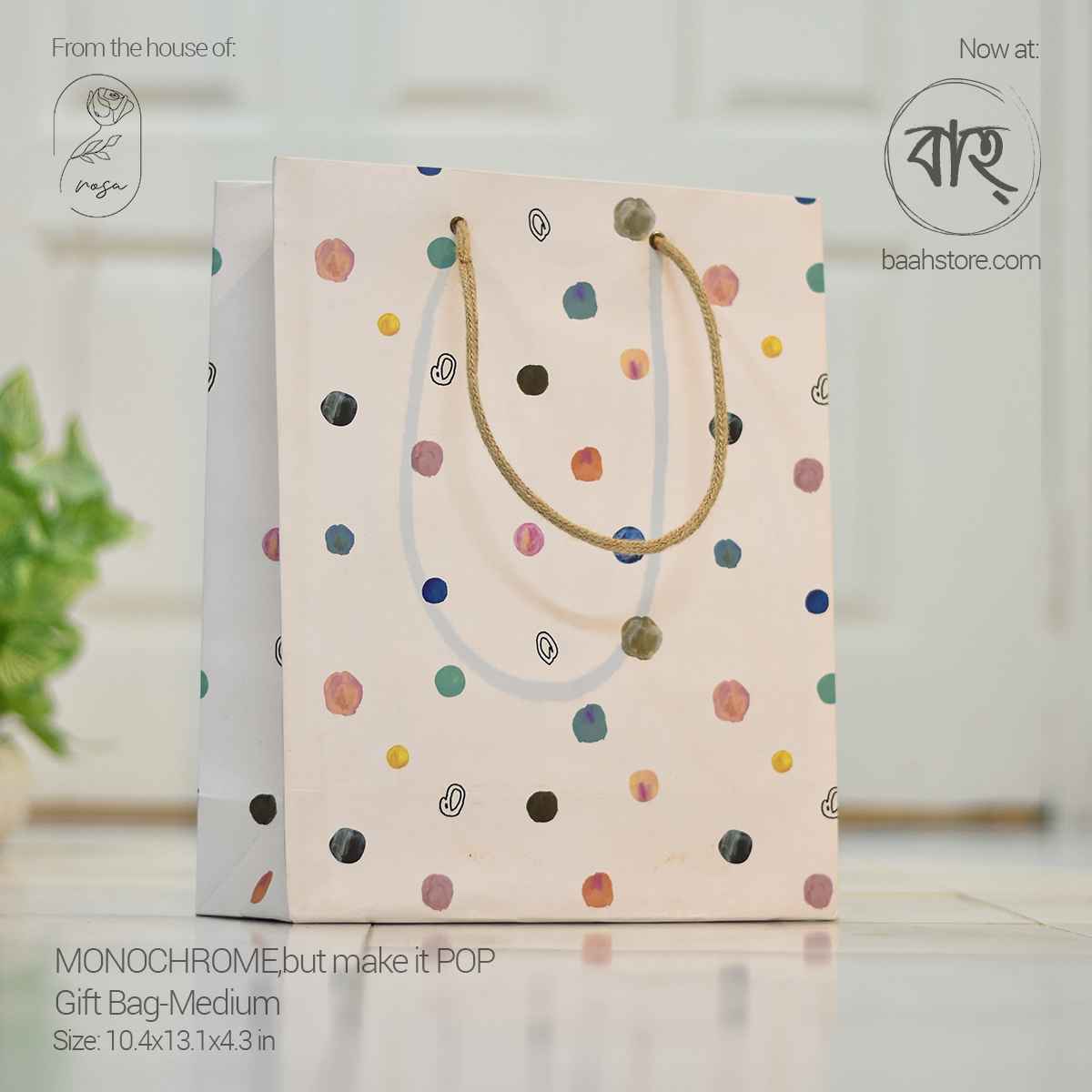 MONOCHROME,but make it POP Gift Bag-Medium